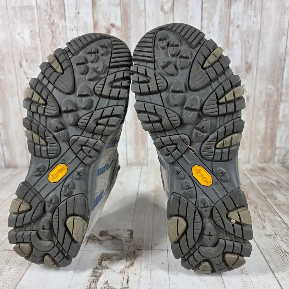 Merrell Moab 2 Vent Hiking Shoes Womens Granite Blue Suede Mesh Vibram Low Top